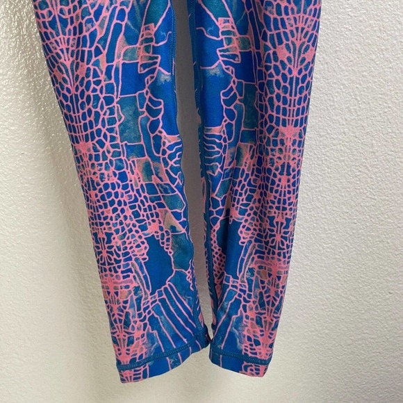 Niyama Sol Endless Leggings XS Women Pink Blue Censored Colors Abstract Yoga JLo - Picture 5 of 9